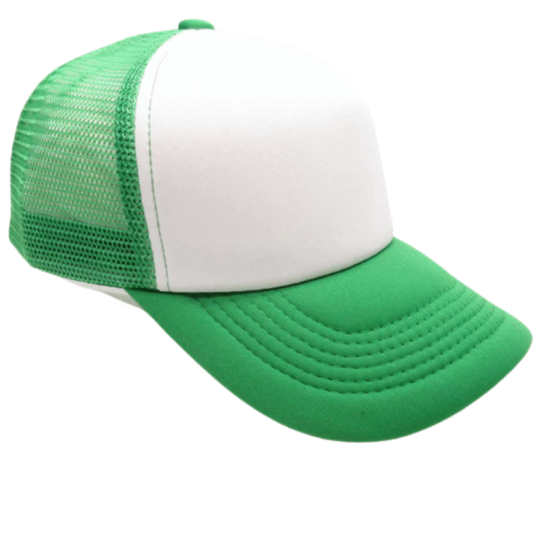 GORRA DE MALLA VERDE FRENTE BLANCO G-346