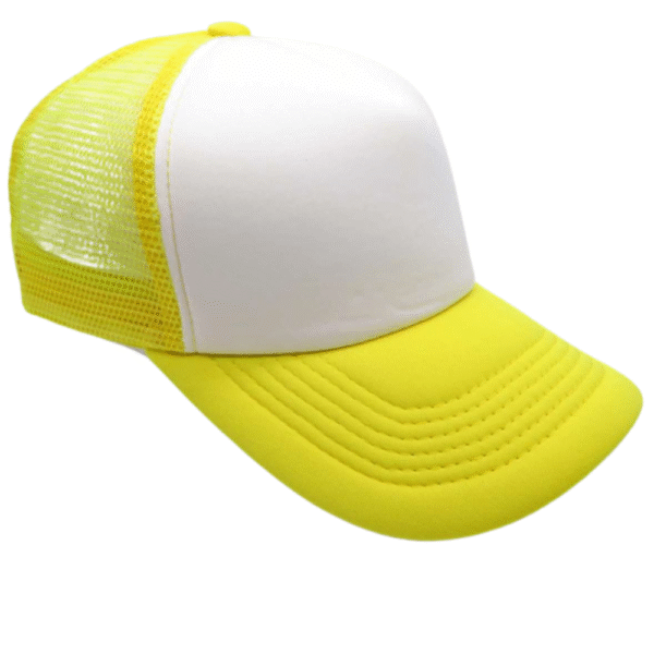 GORRA DE MALLA AMARILLO FRENTE BLANCO G-