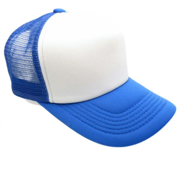 GORRA DE MALLA AZUL REY FRENTE BLANCO G-